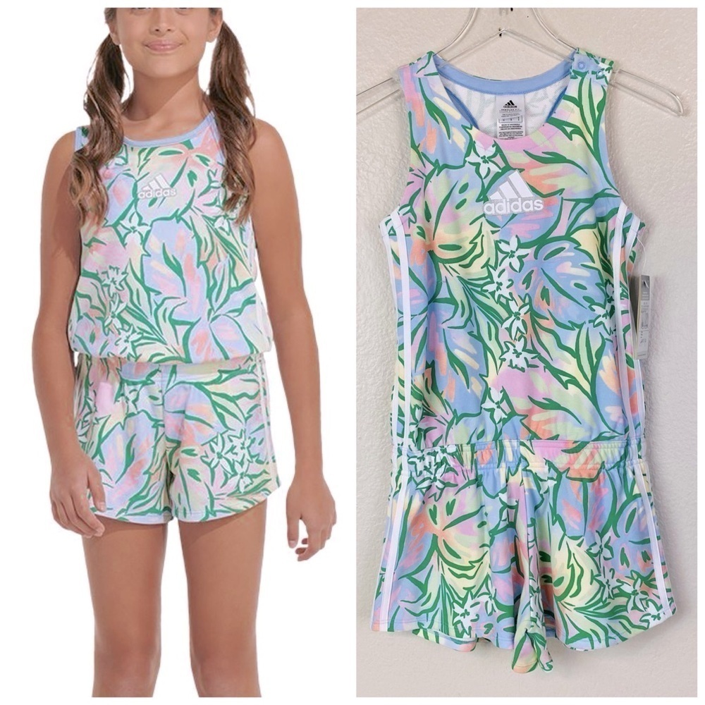 Adidas Tropical Print Tank Romper Size 14